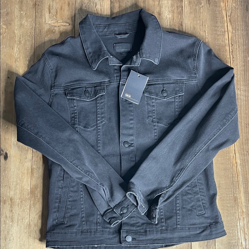 NWT ASOS Black Stretch Denim Jacket